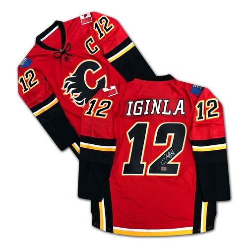Jarome iginla autographed red - jarome,